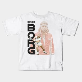 Borg // Retro Tennis Icon Tribute Kids T-Shirt